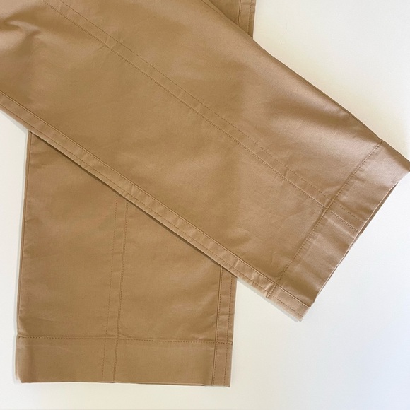 Vince Seam Front Trouser High Rise Wide Leg Cotton Pant Neutral Camel 14 Large - Picture 12 of 15